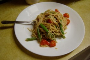 Whole wheat linguini with 