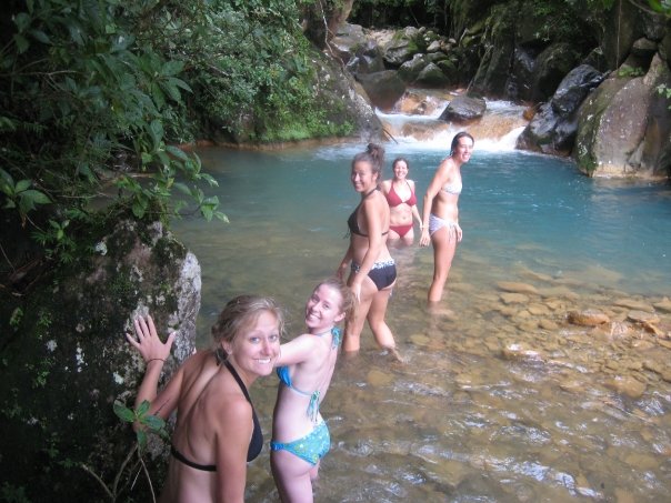 Us getting ready to swim near the waterfall.